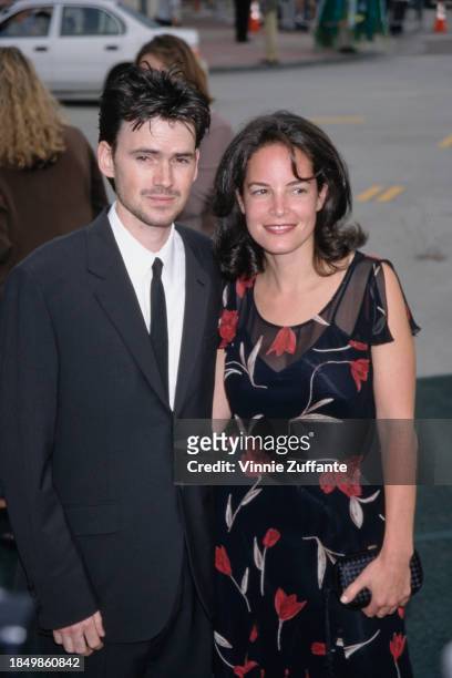 American actor Jeremy Davies and Kelsey Meyers attend the Westwood premiere of 'Saving Private Ryan' held at the Mann Village Theater in the Westwood...
