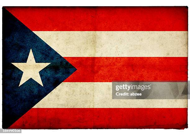 grunge puertorriqueña en violento borde de la antigua tarjeta postal - puerto rico fotografías e imágenes de stock