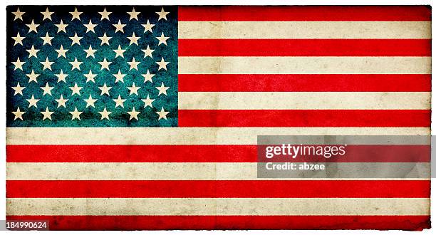 grunge usa flag on rough edged old postcard - american flag grunge stock pictures, royalty-free photos & images