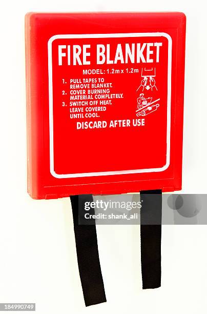wall mounted fire blanket - fire blanket stock pictures, royalty-free photos & images