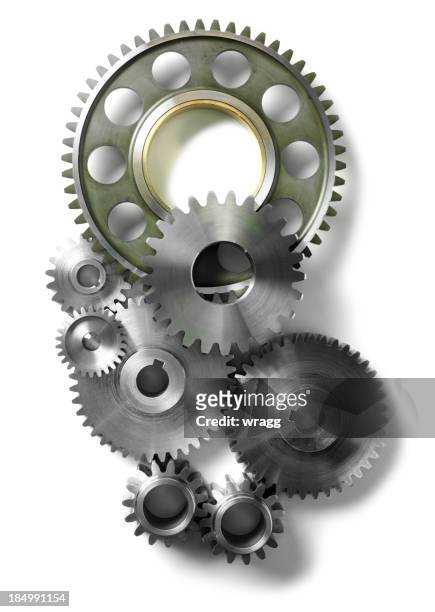 gears and cogs isolated - cog stockfoto's en -beelden