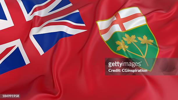 ontario flag - ontario canada stock pictures, royalty-free photos & images