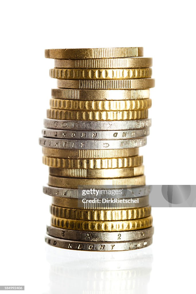 Stack of gold and silver coins