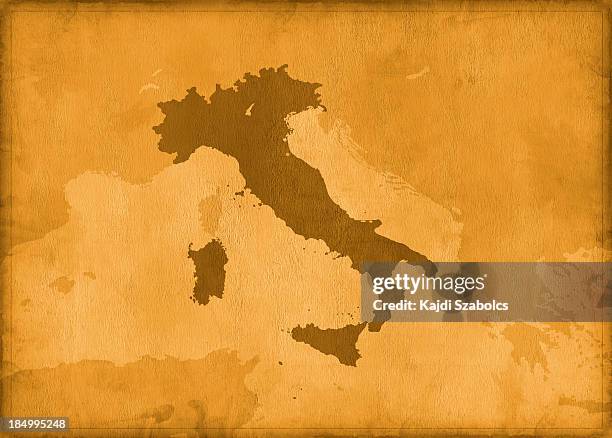vintage italy map - karta italien bildbanksfoton och bilder