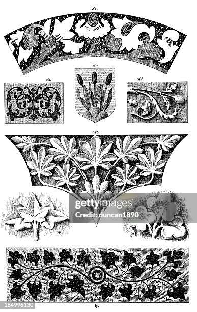 victorian ornamental art deisgn elements - embellishment 幅插畫檔、美工圖案、卡通及圖標