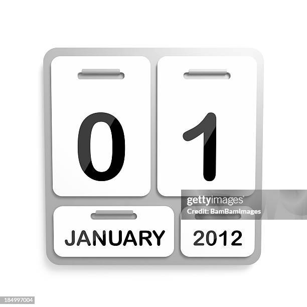 metal calendar - 01 january 2012 - 2012 calendar stock pictures, royalty-free photos & images