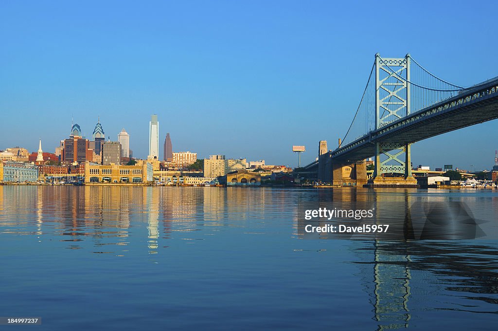 Philadelphia, skyline e il Ponte Benjamin Franklin