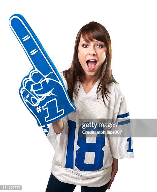 female fan - american football sport stockfoto's en -beelden