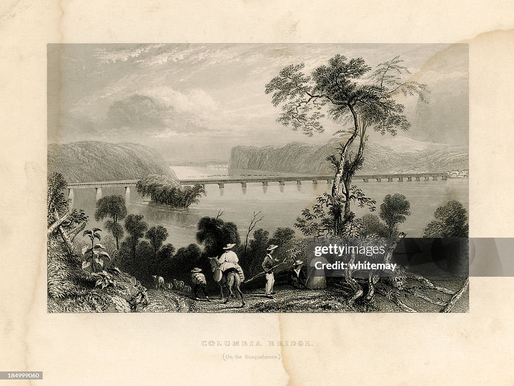 Columbia Bridge am Susquehanna River (Geo Tugend 1839