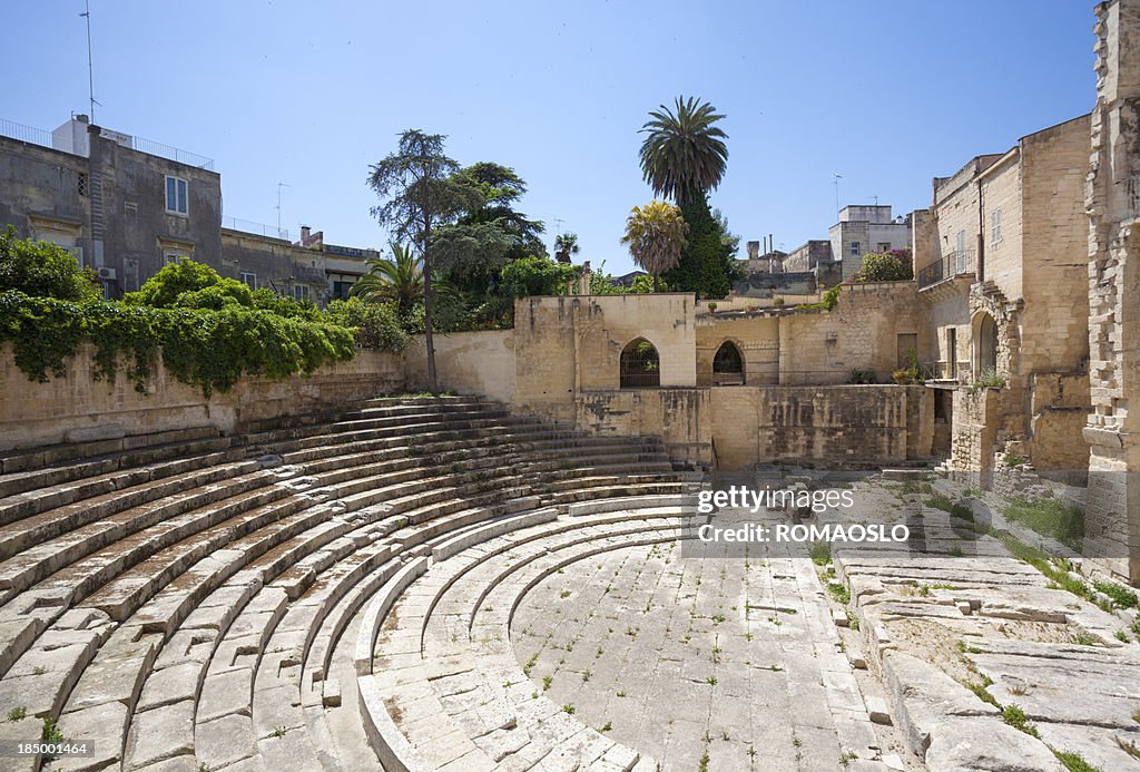 Römisches Amphitheater-Teatro romano von Lecce, Italien und Apulien