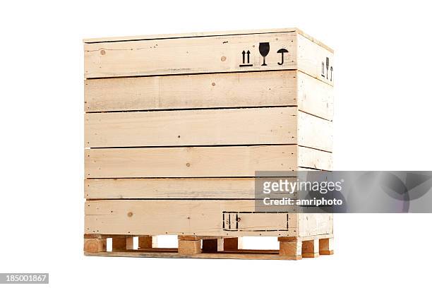 wooden cargo box - crate stock pictures, royalty-free photos & images