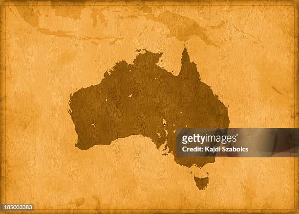 vintage australia map - australian map stockfoto's en -beelden