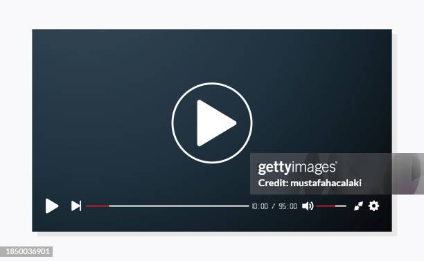ilustraciones, imágenes clip art, dibujos animados e iconos de stock de plantilla de reproductor de video en blanco - jugar