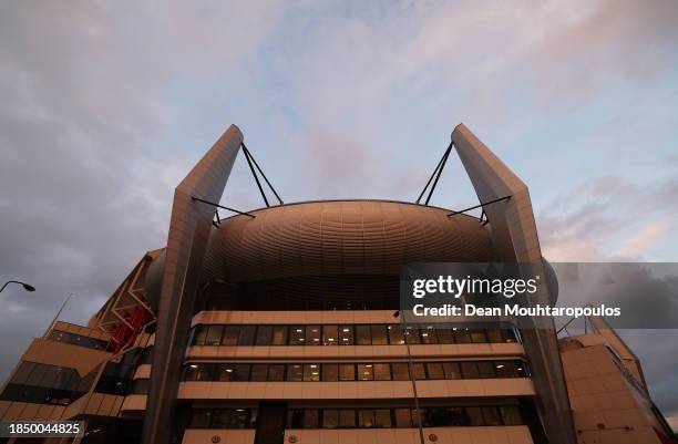 General view outside the stadium prior to the UEFA Champions League match between PSV Eindhoven and Arsenal FC at Philips Stadion on December 12,...