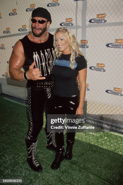 American wrestlers 'Macho Man' Randy Savage and Stephanie Bellars attending the Nickelodeon Kids' Choice Awards at the Pauley Pavilion in Los...