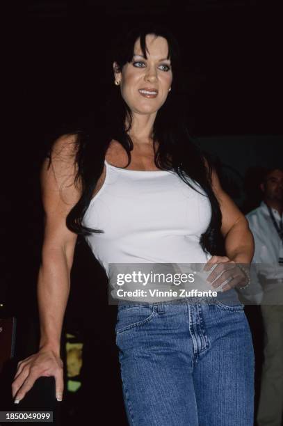 American wrestler Chyna attending the Video Software Dealers Association convention at the Venetian Hotel in Las Vegas, Nevada, July 2000.