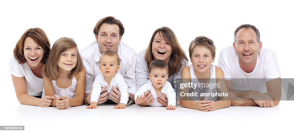 Lächeln Familie in Weiß