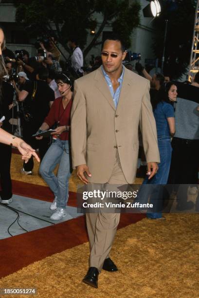 American wrestler and actor Dwayne 'The Rock' Johnson attending the MTV Movie Awards at the Shrine Auditorium in Los Angeles, June 2nd 2001.