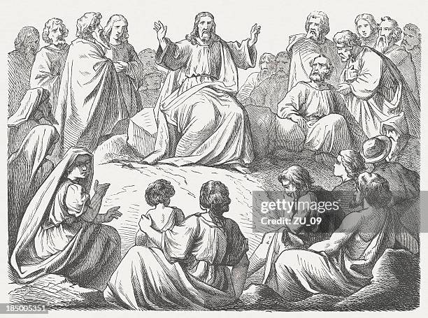jesus' sermon on the mount (matthew, 5) - preacher stock illustrations