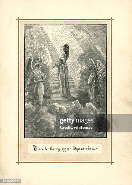 gruppe der engel in den wolken (1883 - stairway to heaven englische redewendung stock-grafiken, -clipart, -cartoons und -symbole