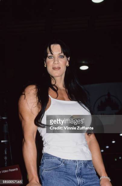 American wrestler Chyna attending the Video Software Dealers Association convention at the Venetian Hotel in Las Vegas, Nevada, July 2000.
