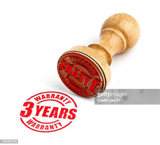 three years warranty - round rubber stamp stock pictures, royalty-free photos & images