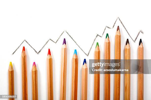 crayon graph - measurement stockfoto's en -beelden