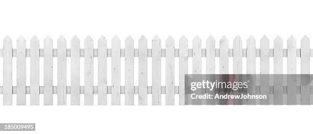 white picket fence - chainlink fence stock pictures, royalty-free photos & images