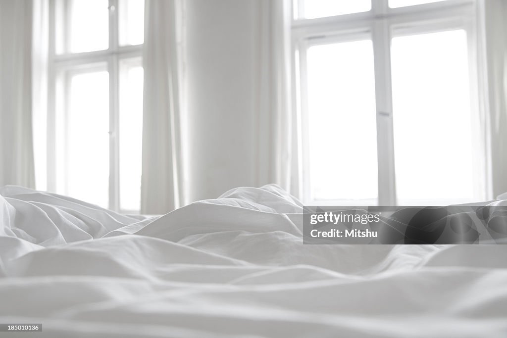White bed linen