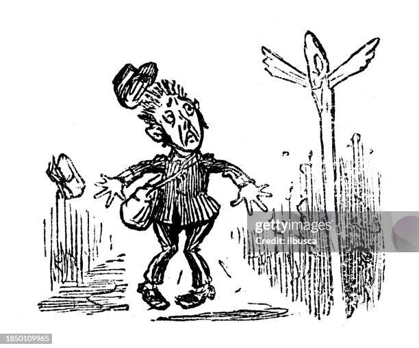 british satire caricature comic cartoon illustration - british postman stock illustrations