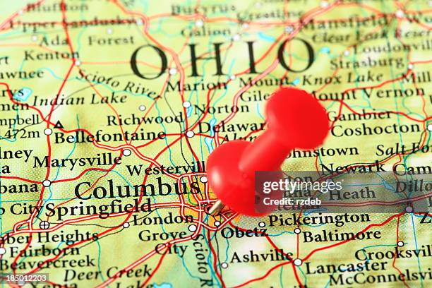 columbus map, ohio - usa - columbus ohio stockfoto's en -beelden