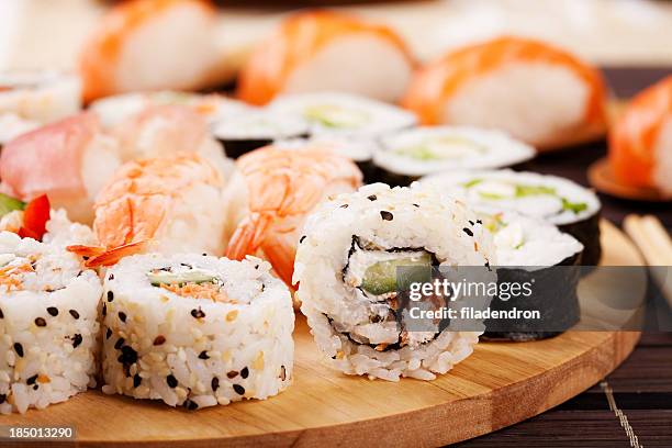 sushi fuyu - sushis stock pictures, royalty-free photos & images