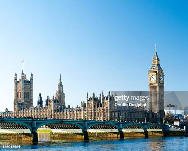 big ben und häuser des parlaments, london - big ben stock-fotos und bilder