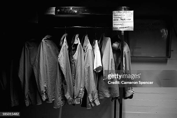 Costumes are seen backstage of the Dame Joan Sutherland Theatre in the Sydney Opera House on October 17, 2013 in Sydney, Australia. On September 20,...