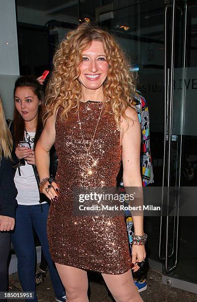 Melanie Masson leaving the Riverside studios after filming Celebrity Juice on October 16, 2013 in London, England.