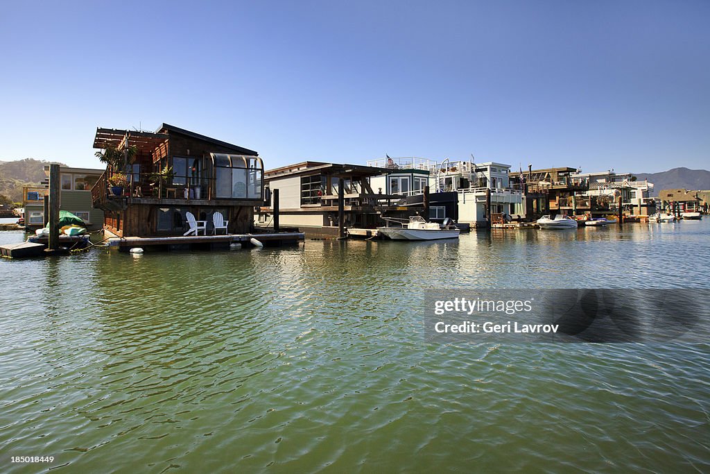 Houseboats in Sausalito, California