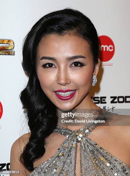 Actress Yao Xingtong attends the premiere of Wanda and AMC Releasing's "Chinese Zodiac" at AMC Century City 15 theater on October 16, 2013 in Century...