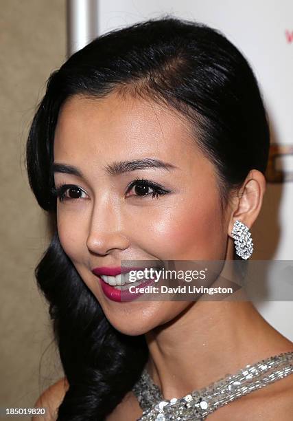 Actress Yao Xingtong attends the premiere of Wanda and AMC Releasing's "Chinese Zodiac" at AMC Century City 15 theater on October 16, 2013 in Century...