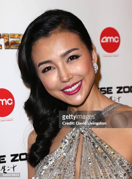 Actress Yao Xingtong attends the premiere of Wanda and AMC Releasing's "Chinese Zodiac" at AMC Century City 15 theater on October 16, 2013 in Century...