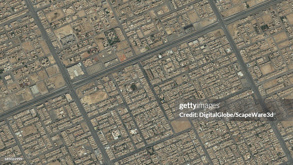 DigitalGlobe Satellite Imagery of the al-Maseef district, Riyadh, Saudi Arabia.