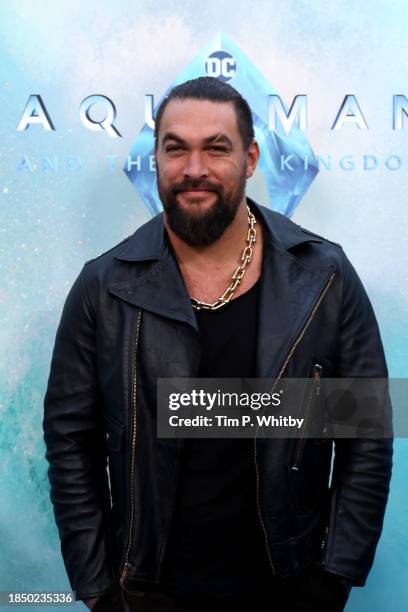 Jason Momoa attends a special event to celebrate Aquaman and the Lost Kingdom at Battersea Power station on December 12, 2023 in London, England.