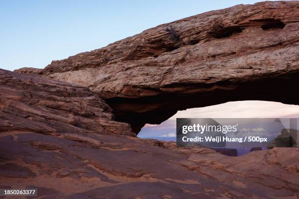 low angle view of rock formations against sky,denver,colorado,united states,usa - island in the sky stock pictures, royalty-free photos & images