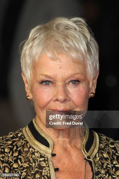 Judi Dench attends a screening of "Don Jon" during the 57th BFI London Film Festival at Odeon Leicester Square on October 16, 2013 in London, England.