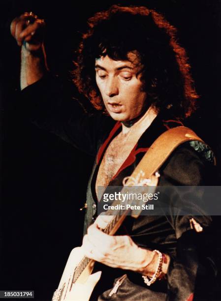 Ritchie Blackmore of Rainbow performs on stage at the Sobell Centre, Finsbury Park on September 18th, 1983 in London, England.