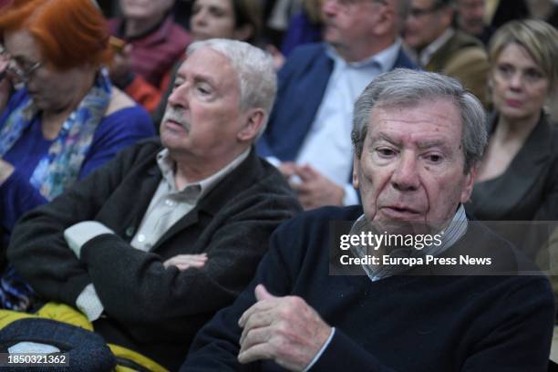 Former minister Jose Luis Corcuera Ibarra during the presentation of the book 'No me resigno. Populismo, Nacionalismo y los retos del Socialismo...