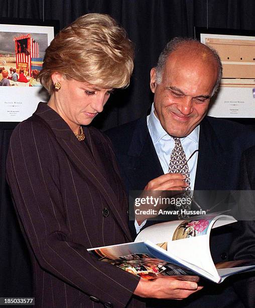 Diana, Princess of Wales and world renowned heart surgeon, Professor Sir Magdi Yacoub, at the Royal Brompton Hospital's launch of "Heart of Britain"...