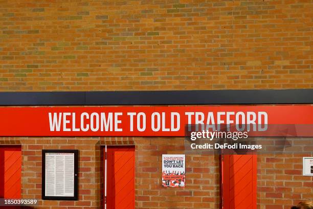 Gernal outside the stadium prior to the UEFA Champions League match between Manchester United and FC Bayern München at Old Trafford on December 12,...