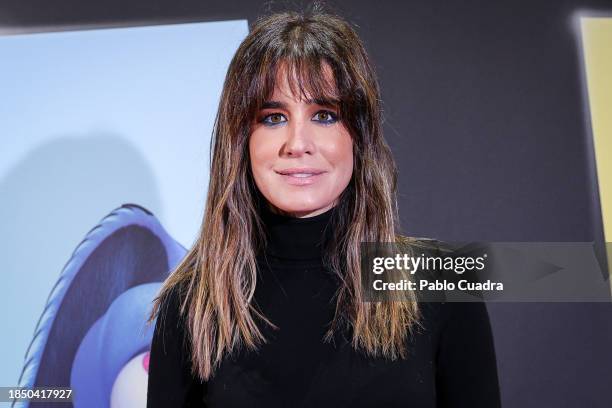 Isabel Jiménez attends the Madrid photocall for the "Mundo Pixar" exhibition at Ifema on December 12, 2023 in Madrid, Spain.