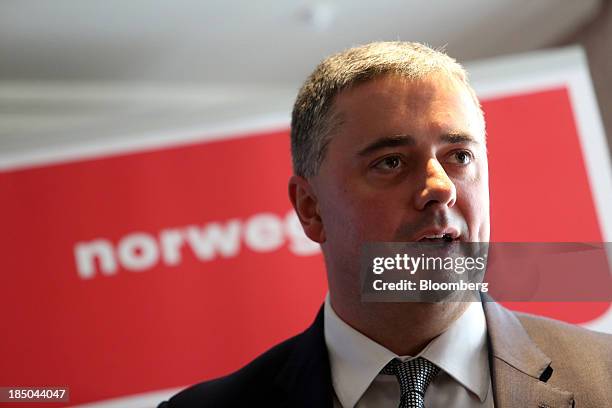 Stewart Wingate, chief executive officer at London Gatwick, speaks during a news conference in London, U.K., on Thursday, Oct. 17, 2013. Norwegian...