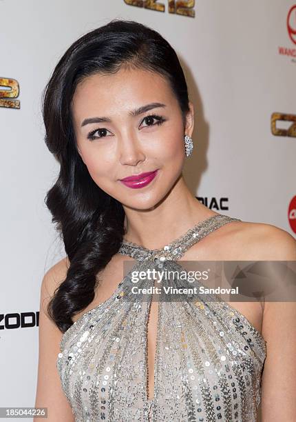 Actress Yao Xingtong attends the Los Angeles premiere of "Chinese Zodiac" at AMC Century City 15 theater on October 16, 2013 in Century City,...